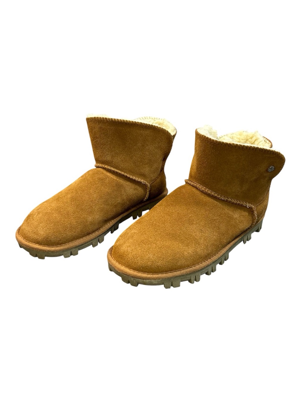 Tommy Bahama Afet Boots Womens 8 Chestnut Suede Shearling Fur Lined Winter Ankle